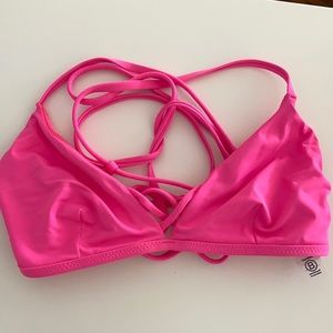 Athleta triangle bikini top tie back